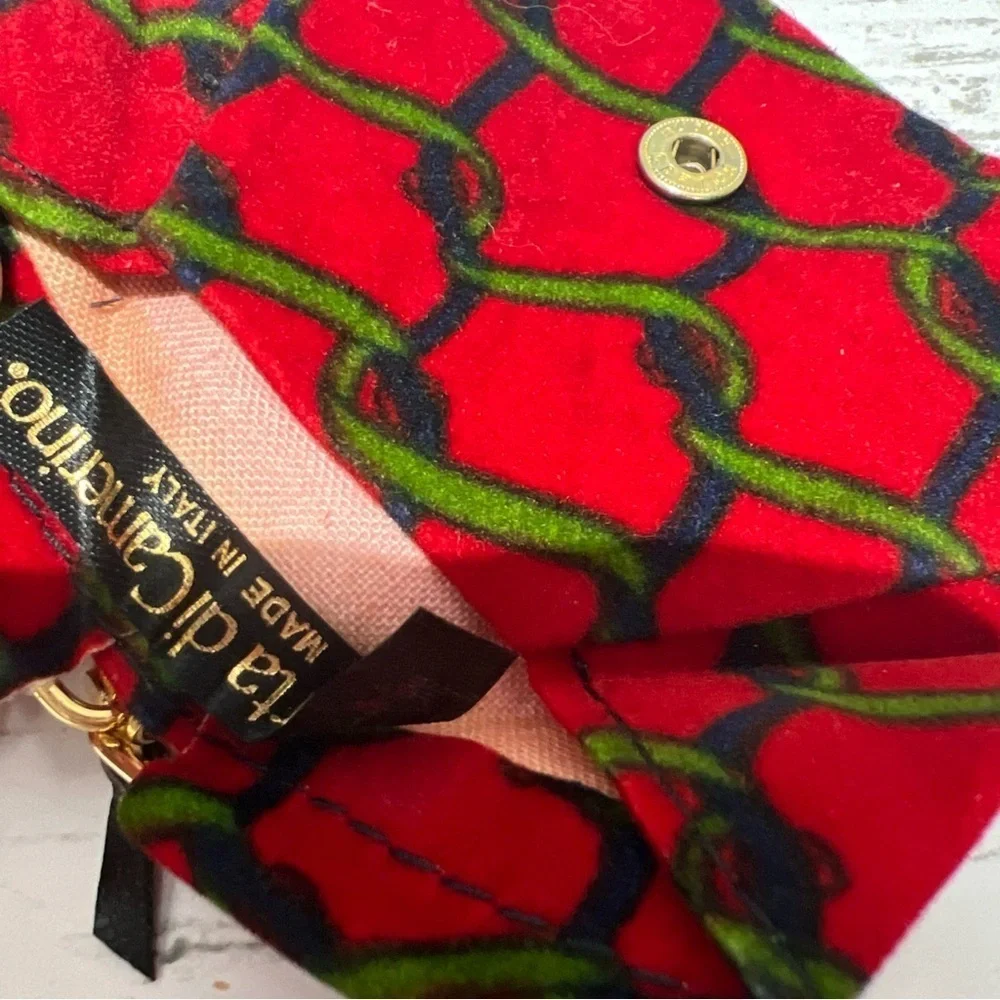 Roberta di Camerino Red and Green Velvet Keychain